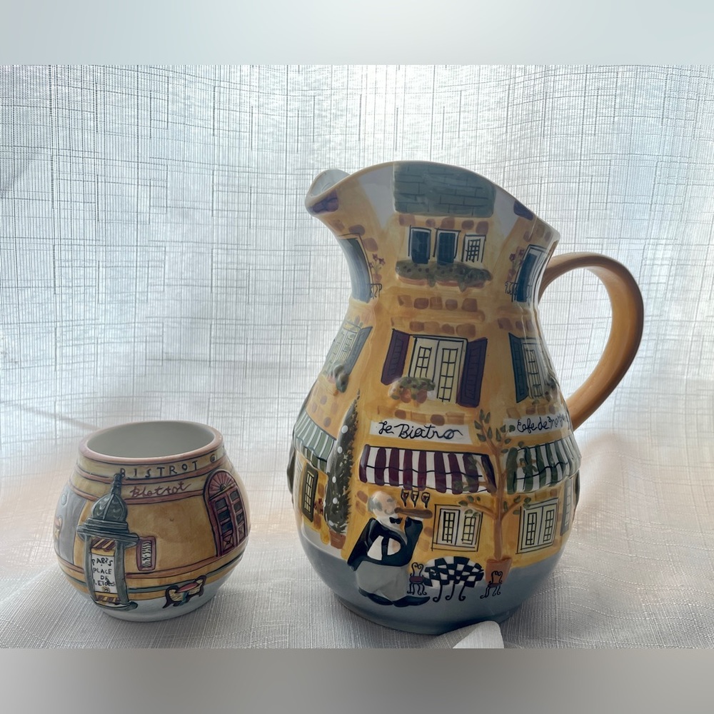 Summer Living Paris Bistro Pitcher and Samura Paris Bistro Sugar/Creamer Dish